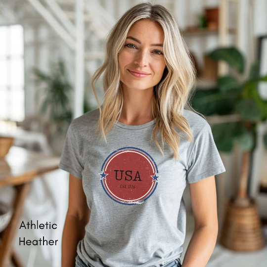 USA Est 1776 Unisex Light Weight Jersey Group T-shirt
