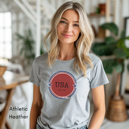 USA Est 1776 Unisex Light Weight Jersey Group T-shirt