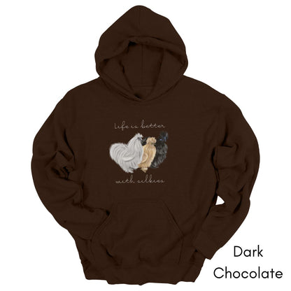 Life is Better with Silkies Heavy Blend Hooded Sweatshirt