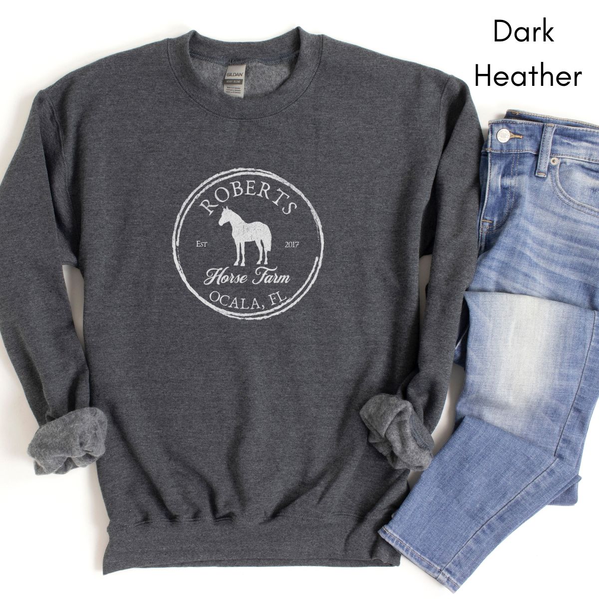 Custom Local Horse Farm Unisex Crewneck Sweatshirt