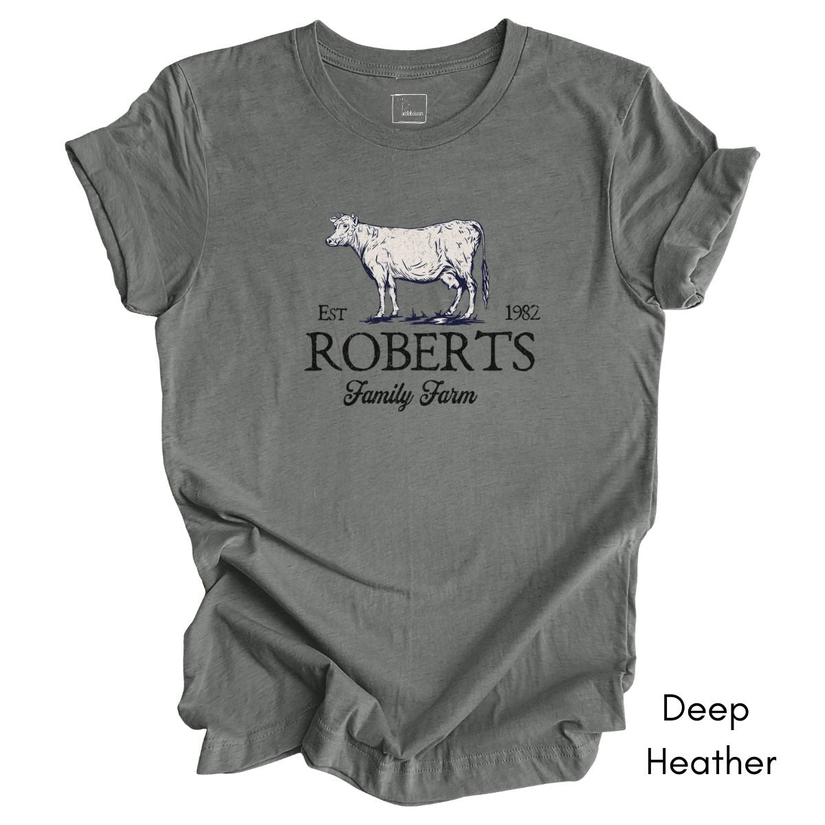 Custom Dairy Cow Family Farm Unisex Jersey Light Weight T-shirt