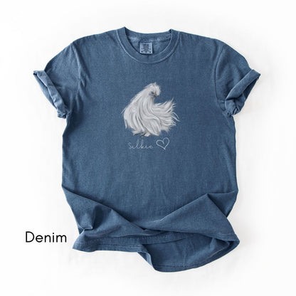 Silkie Chicken Love Unisex Garment Dyed Medium Weight T-shirt