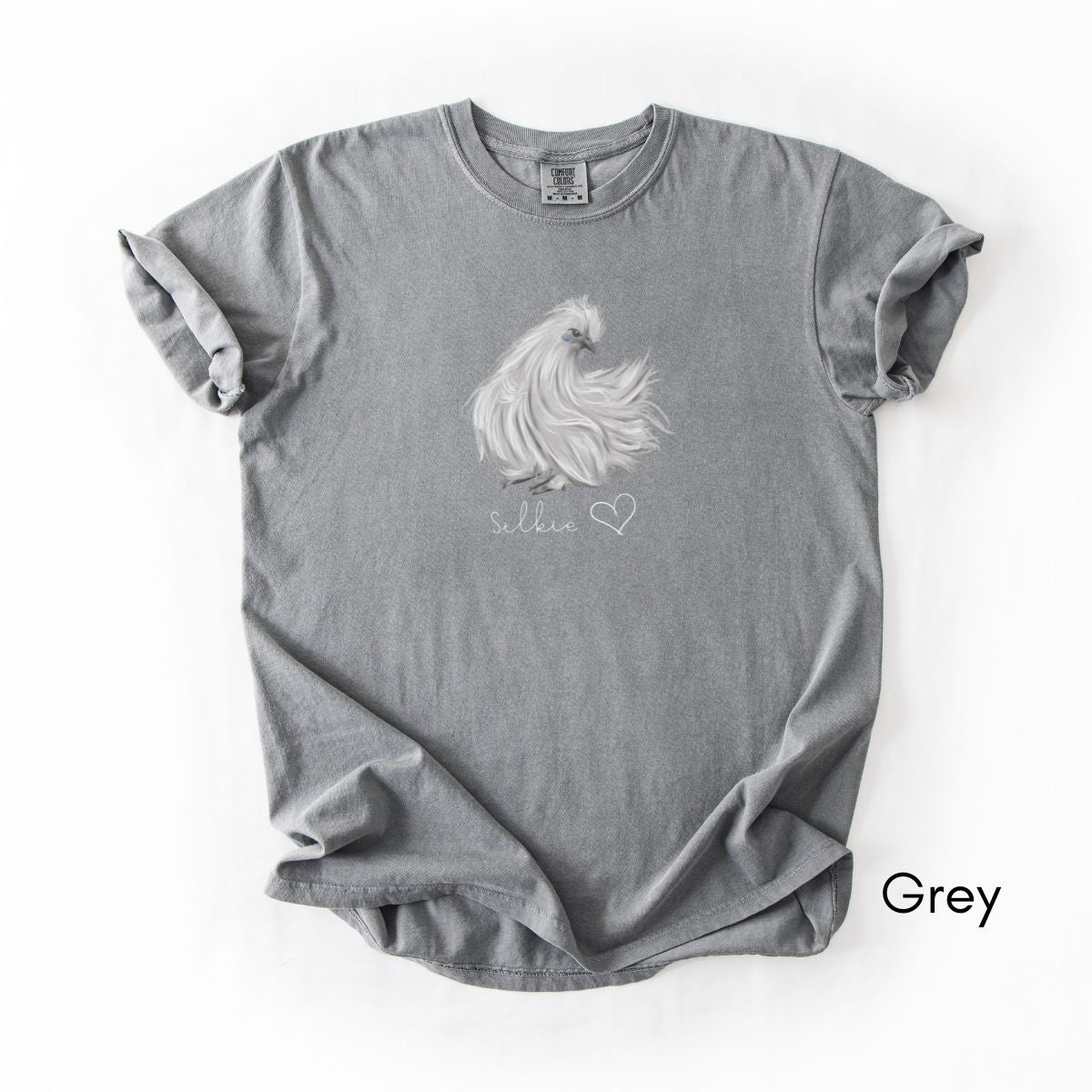 Silkie Chicken Love Unisex Garment Dyed Medium Weight T-shirt