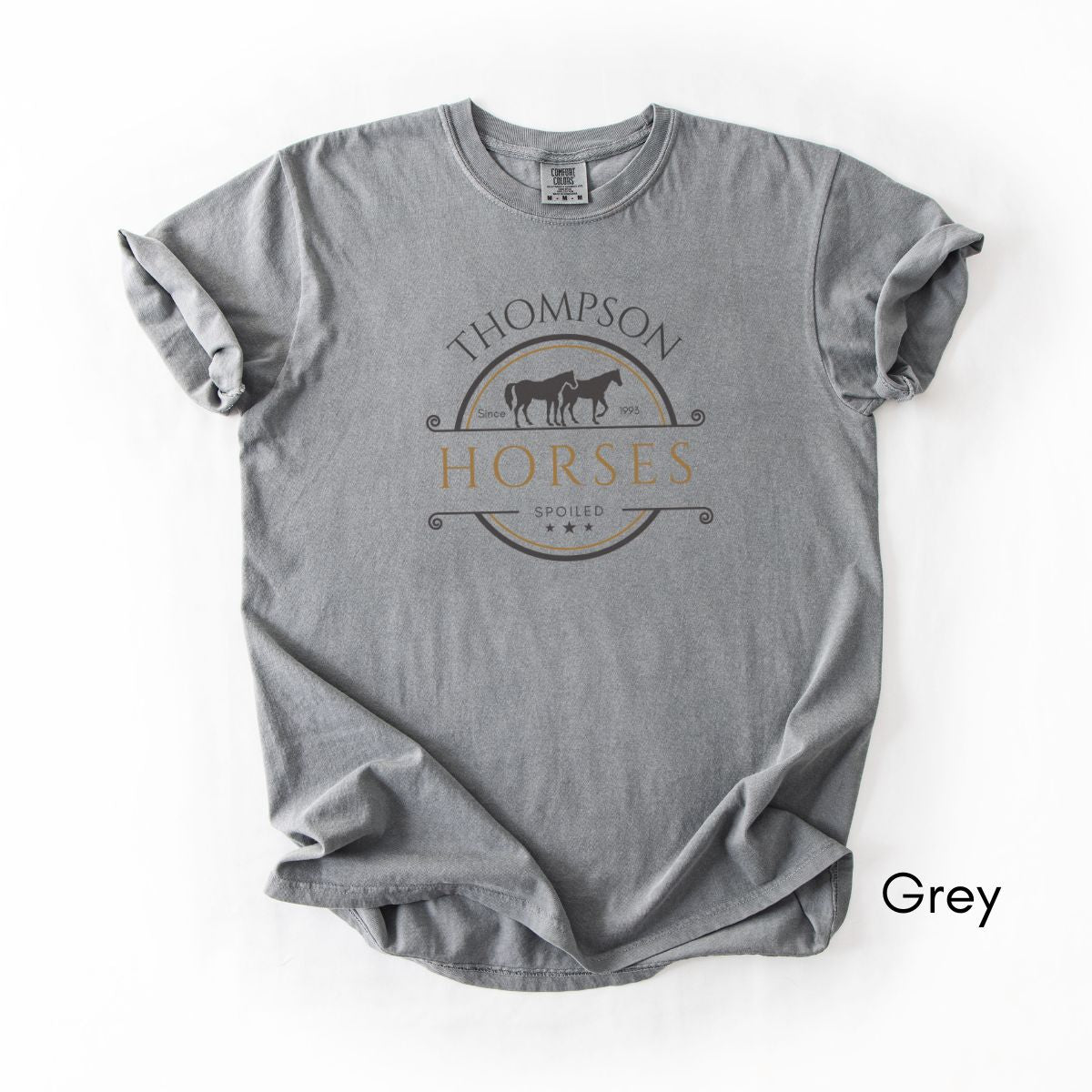 Custom Spoiled Horse Farm Unisex Vintage Style Mid-Weight T-shirt