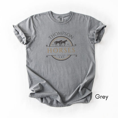 Custom Spoiled Horse Farm Unisex Vintage Style Mid-Weight T-shirt