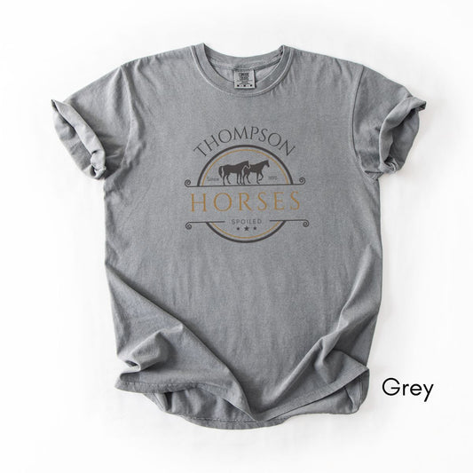 Custom Spoiled Horse Farm Unisex Vintage Style Mid-Weight T-shirt