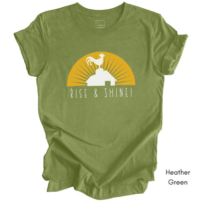 Rise & Shine Rooster Unisex Light Weight Jersey T-shirt