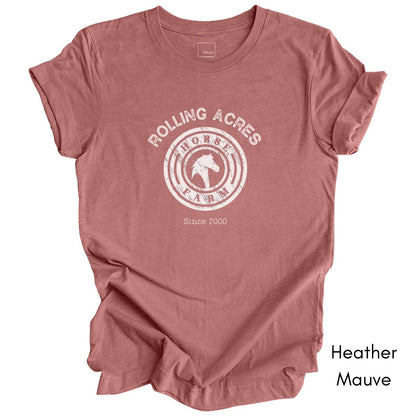 Custom Horse Farm Unisex Jersey Light Weight T-shirt