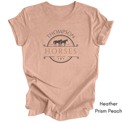 Custom Spoiled Horse Farm Unisex Light Weight Jersey T-shirt