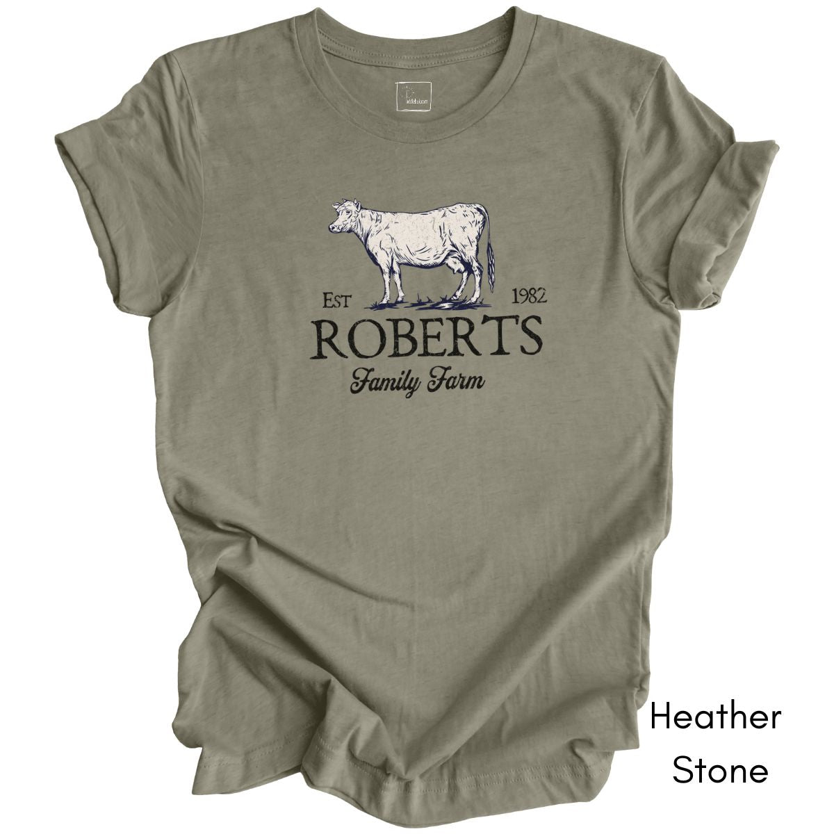 Custom Dairy Cow Family Farm Unisex Jersey Light Weight T-shirt