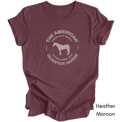 American Quarter Horse Breed Unisex Light Weight Jersey T-shirt