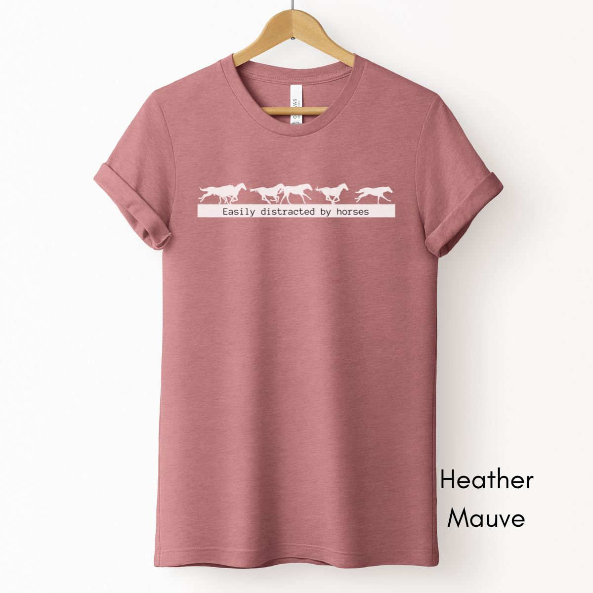 Easily Distracted by Horses Unisex Light Weight Jersey T-shirt