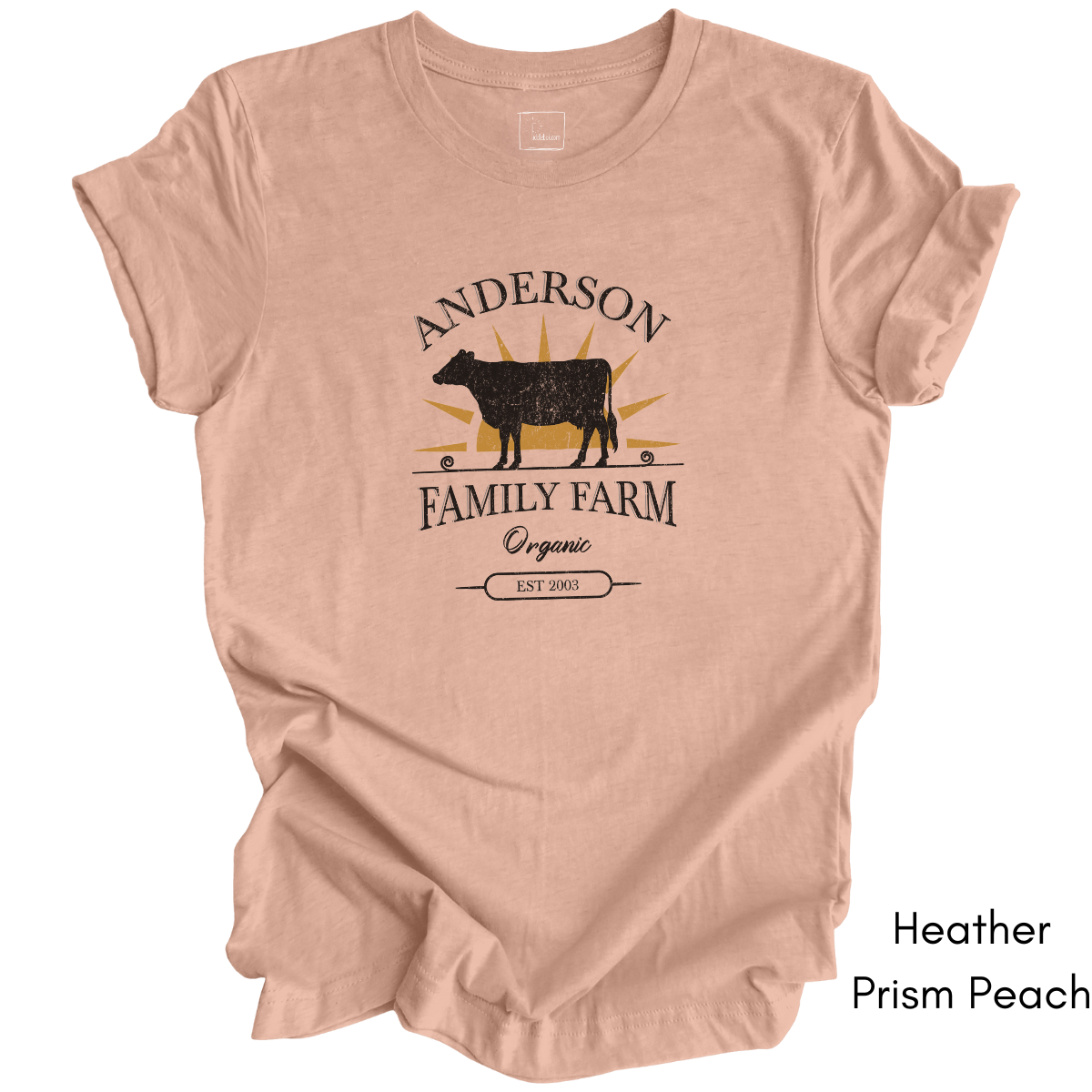 Custom Family Farm Dairy Cow Unisex Light Weight Jersey T-shirt