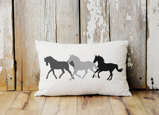 Horse Herd Pillow - Lumbar Pillow