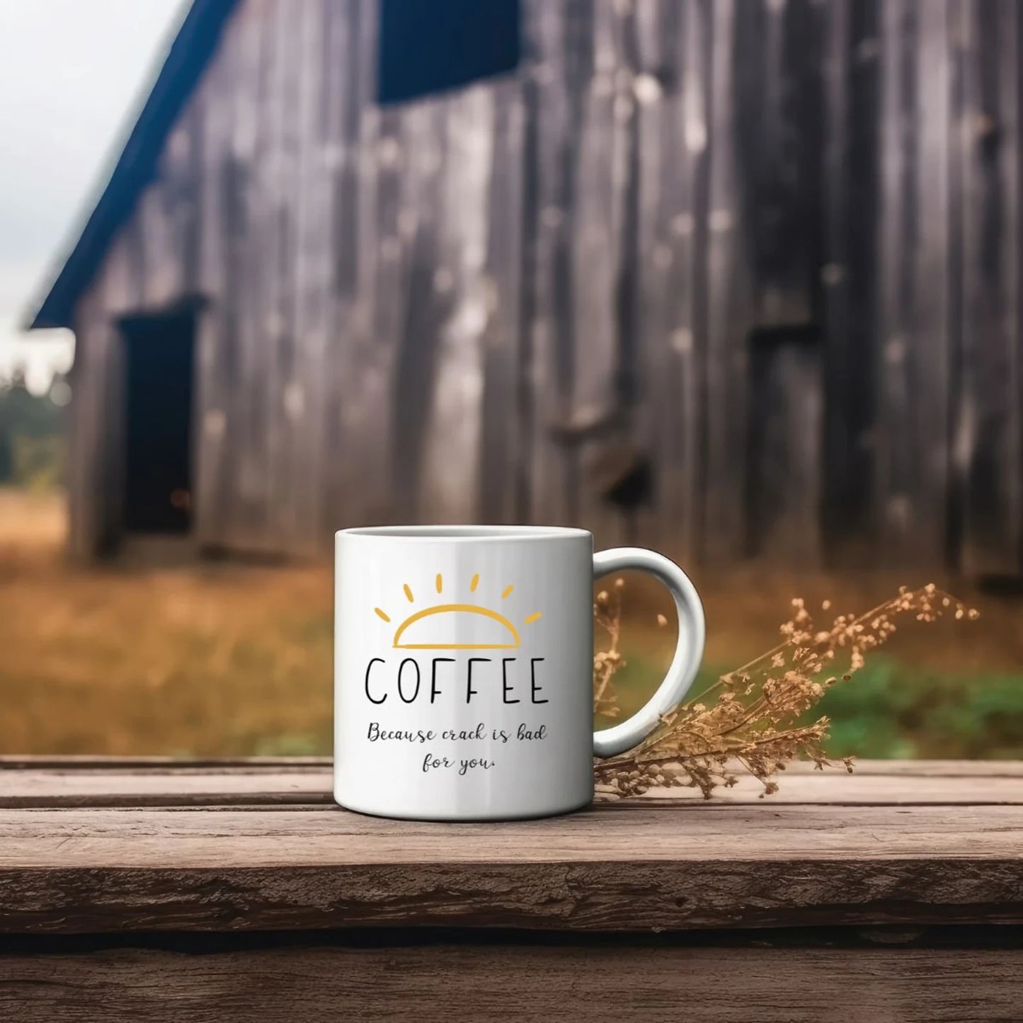 Coffee Because Crack is Bad for You Ceramic Mug 11oz