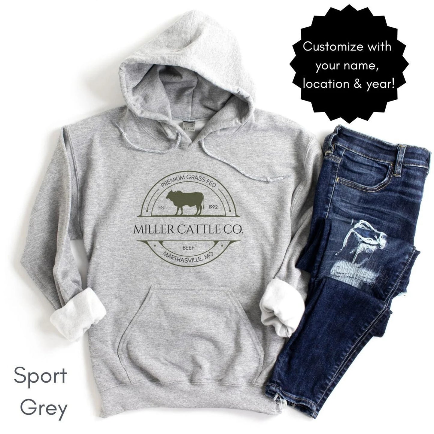 Custom Cattle Farm HOODIE Unisex Heavy Blend Hooded Sweatshirt