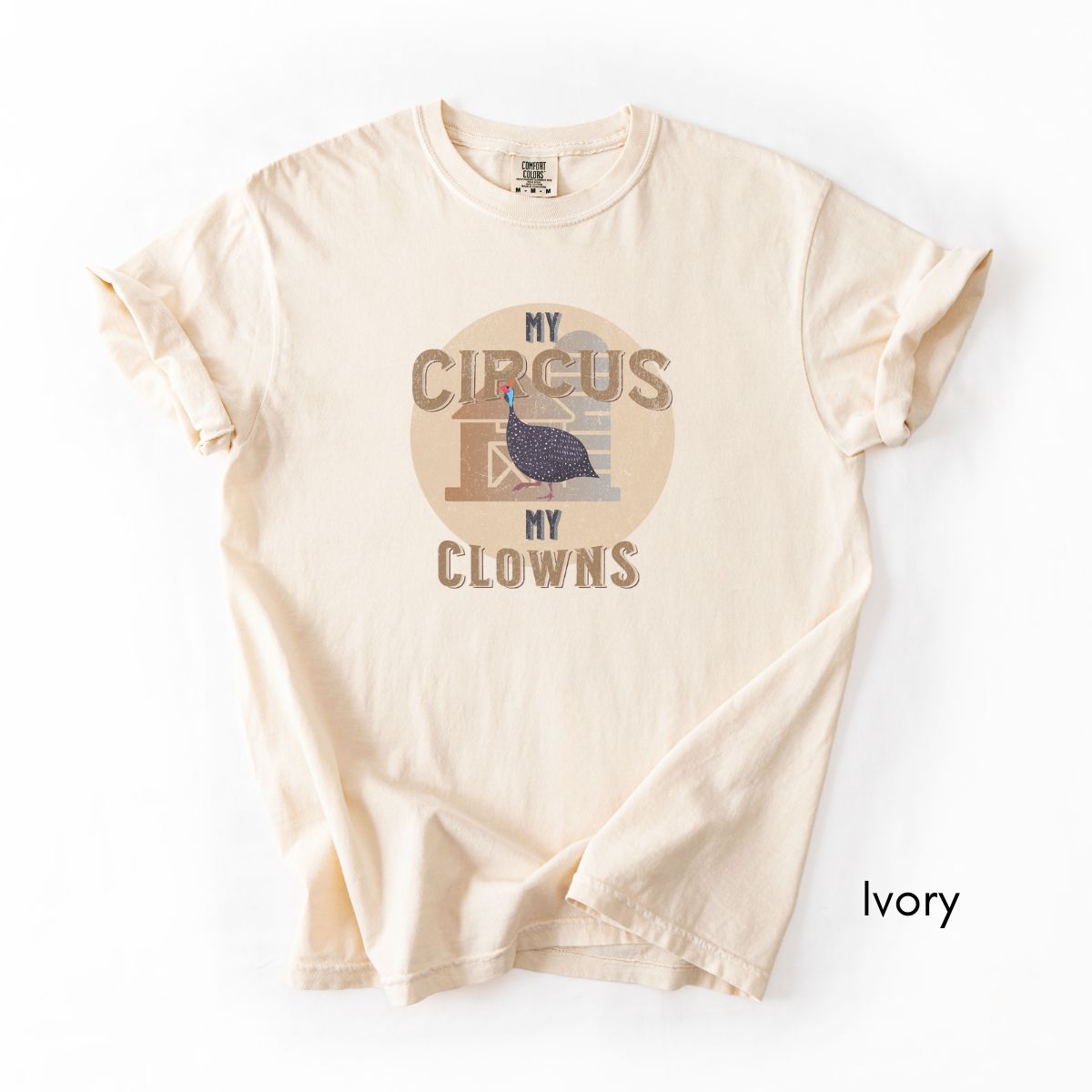 Funny Guinea Fowl Unisex Midweight Vintage Style Tee