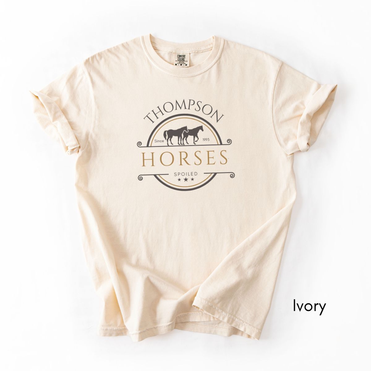 Custom Spoiled Horse Farm Unisex Vintage Style Mid-Weight T-shirt