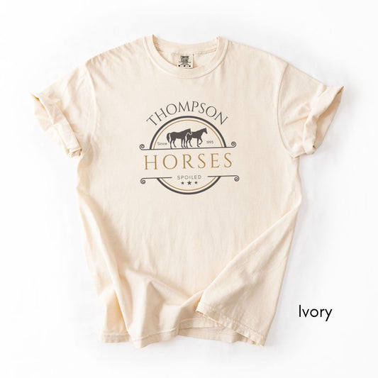 Custom Spoiled Horse Farm Unisex Vintage Style Mid-Weight T-shirt