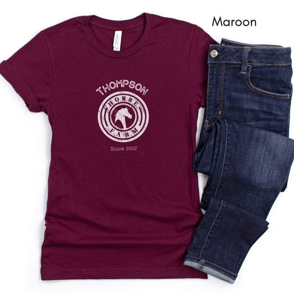 Custom Horse Farm Unisex Jersey Light Weight T-shirt