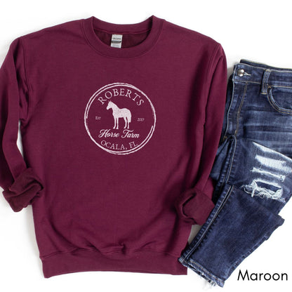 Custom Local Horse Farm Unisex Crewneck Sweatshirt