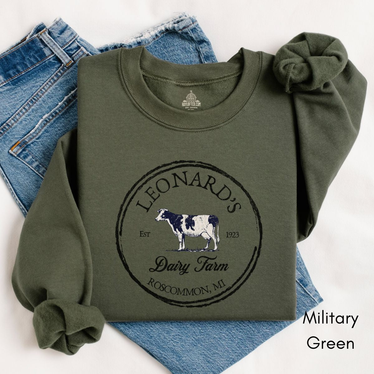 Custom Dairy Farm Unisex Crewneck Sweatshirt