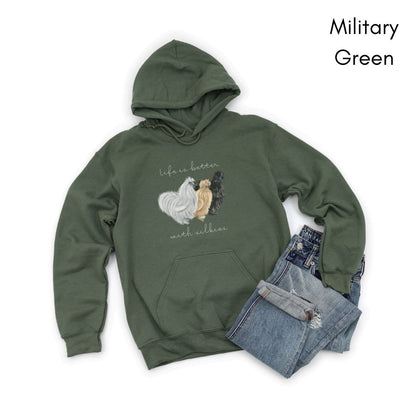 Life is Better with Silkies Heavy Blend Hooded Sweatshirt