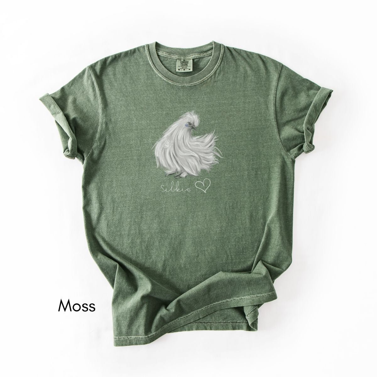 Silkie Chicken Love Unisex Garment Dyed Medium Weight T-shirt