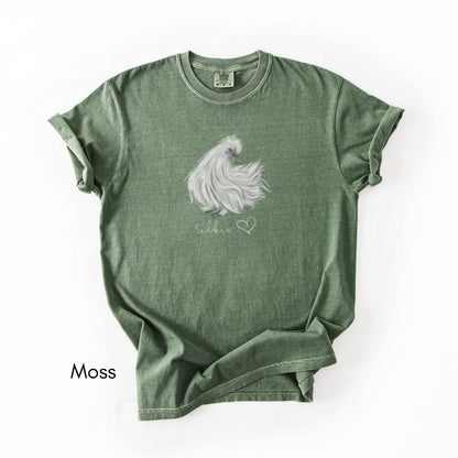 Silkie Chicken Love Unisex Garment Dyed Medium Weight T-shirt