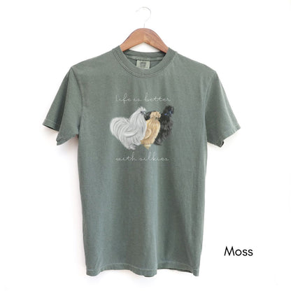 Life is Better with Silkies Garment Dyed Medium Weight T-shirt
