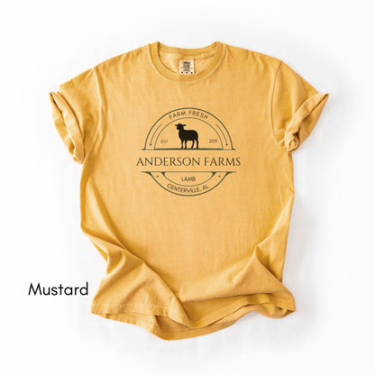 Custom Sheep Lamb Farm Midweight Garment Dyed T-shirt