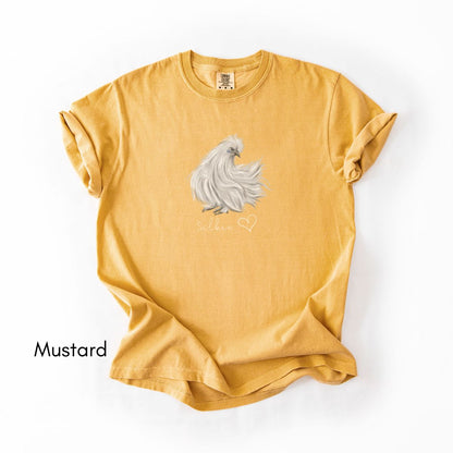 Silkie Chicken Love Unisex Garment Dyed Medium Weight T-shirt