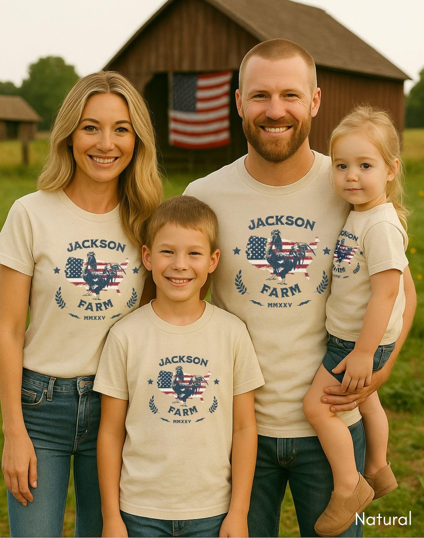 Custom Patriotic Farm Light Weight Unisex Jersey T-shirt