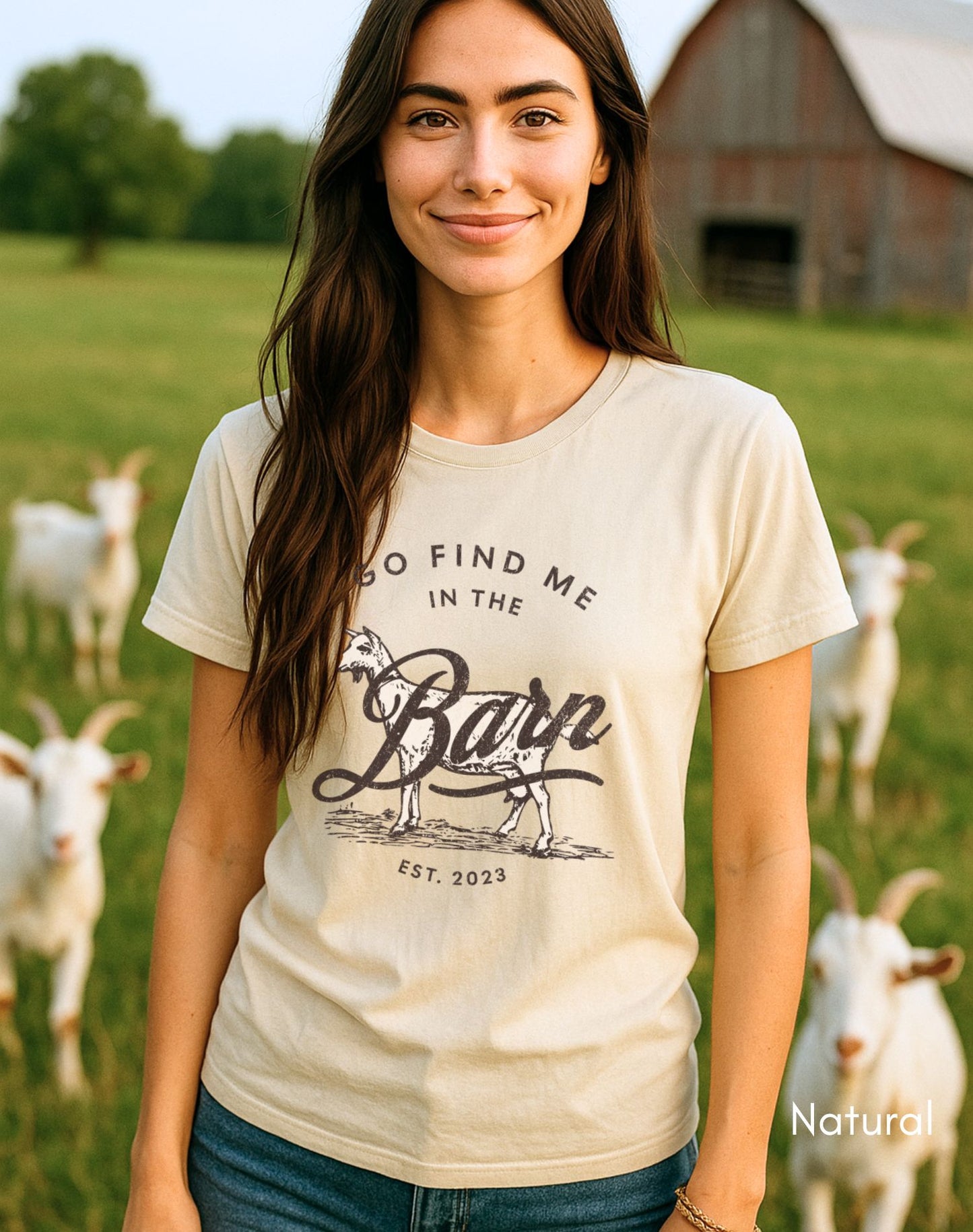 Find Me in the Goat Barn Unisex Jersey Light Weight T-shirt