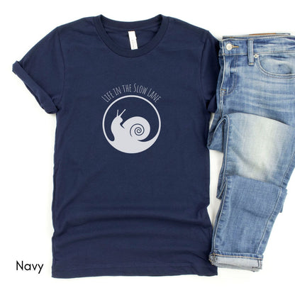 Life in the Slow Lane Snail Unisex Jersey Light Weight T-shirt