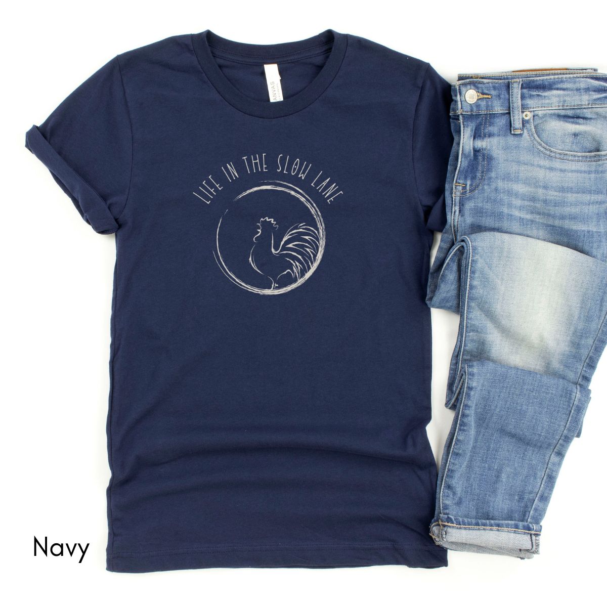 Life in the Slow Lane Rooster Unisex Jersey Light Weight T-shirt