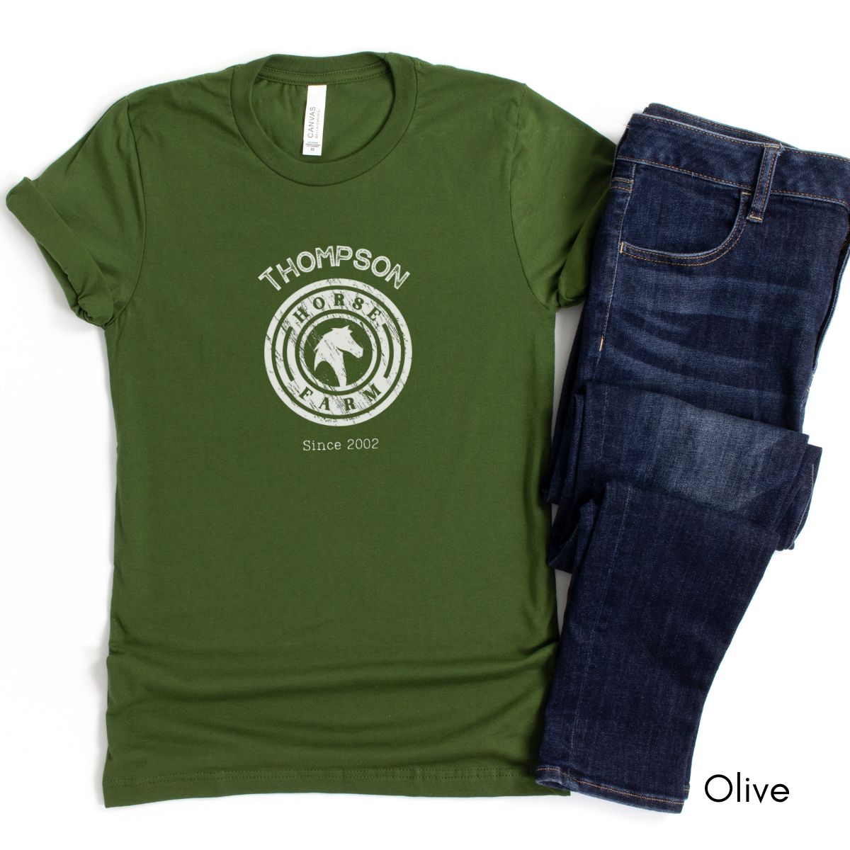Custom Horse Farm Unisex Jersey Light Weight T-shirt