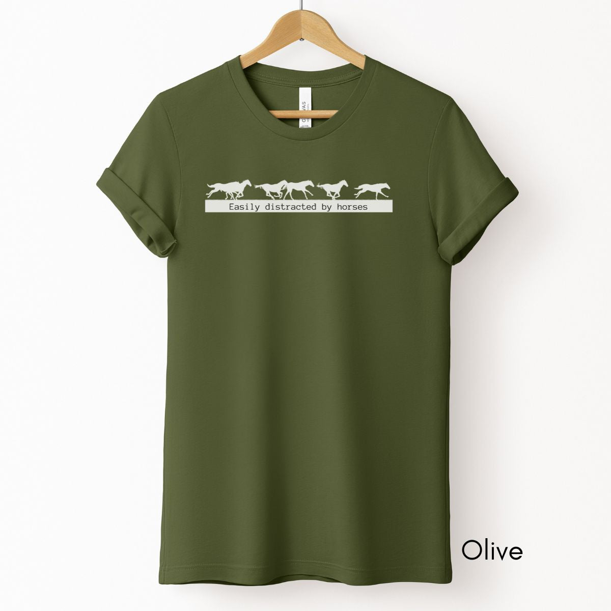 Easily Distracted by Horses Unisex Light Weight Jersey T-shirt