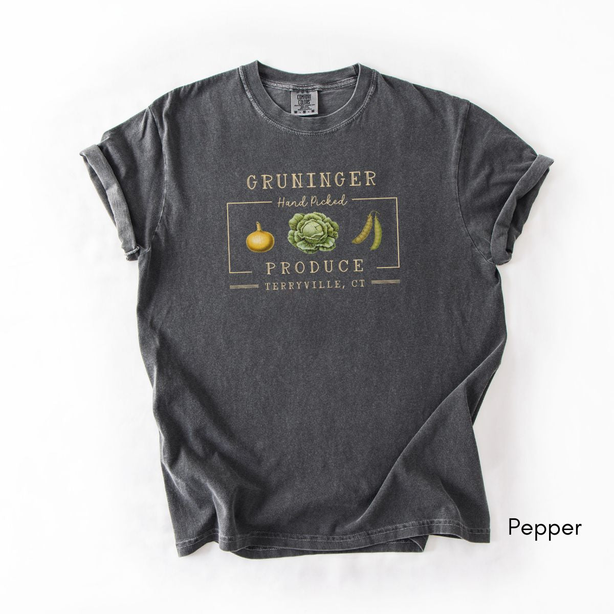 Custom Produce Farm Unisex Garment Dyed Midweight T-shirt