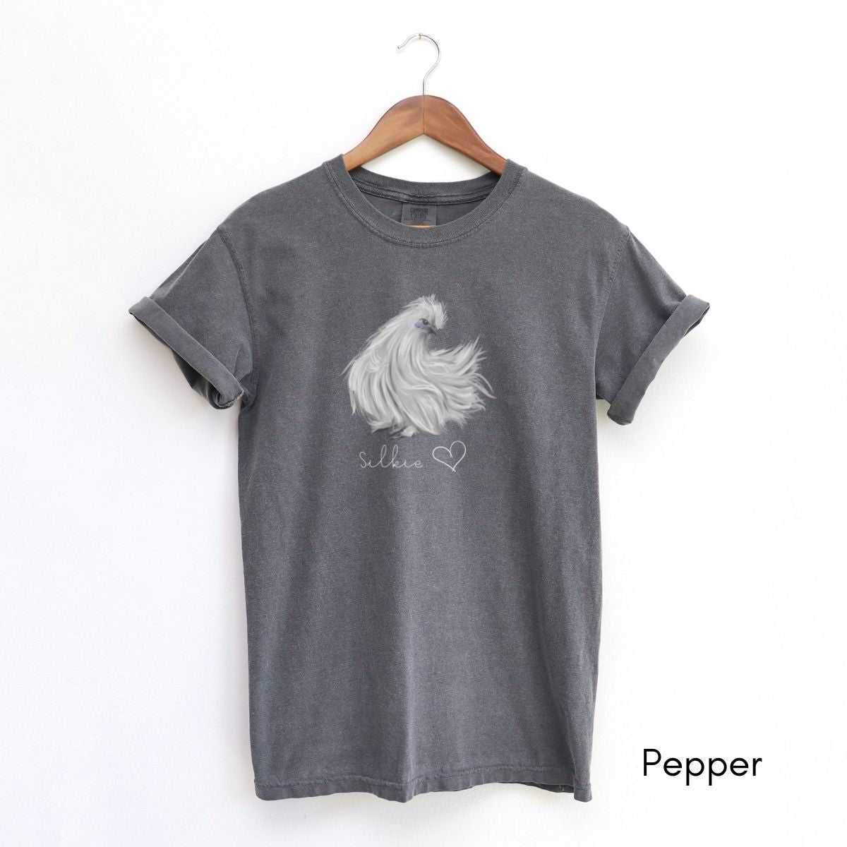 Silkie Chicken Love Unisex Garment Dyed Medium Weight T-shirt