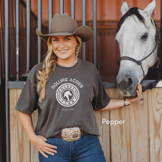 Custom Horse Farm Midweight Vintage Style T-shirt