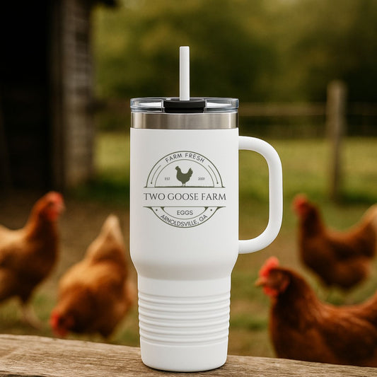 Custom Local Egg Farm Personalized Insulated Travel Mug, 40oz