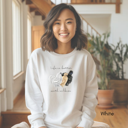 Life is Better with Silkies Garment-Dyed Vintage Sweatshirt