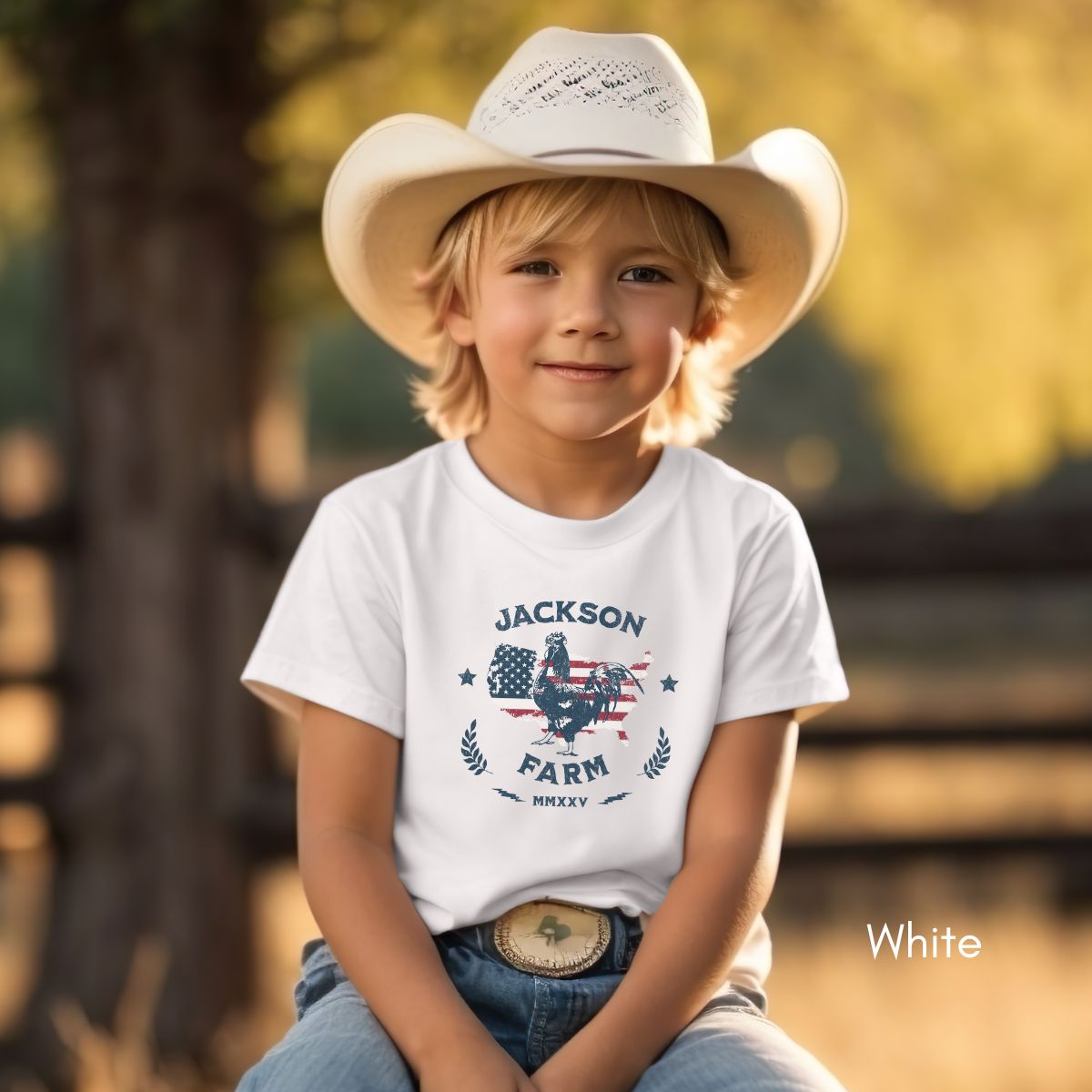 Custom YOUTH/KIDS Patriotic Farm Unisex Light Weight Tshirt