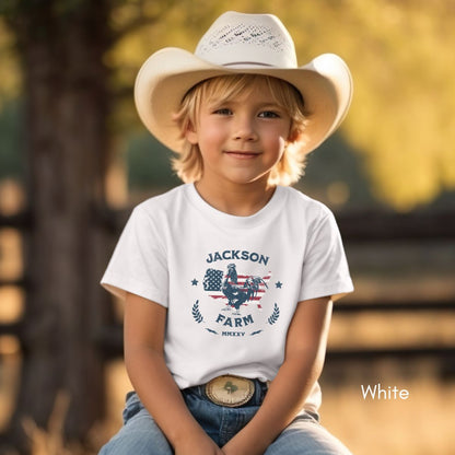Custom YOUTH/KIDS Patriotic Farm Unisex Light Weight Tshirt