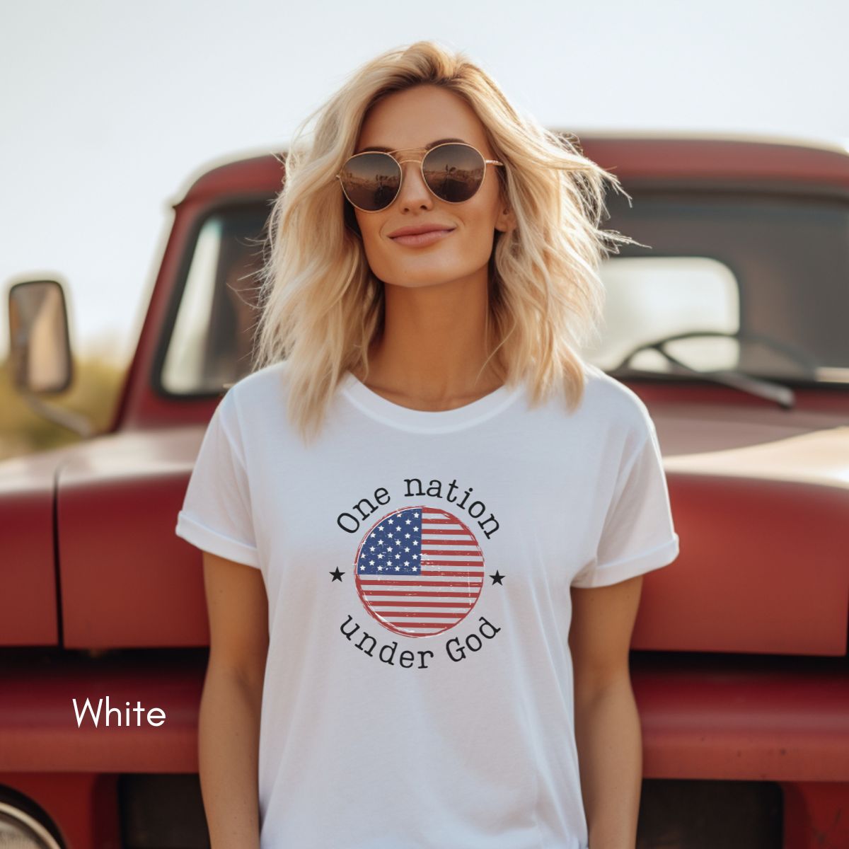 One Nation Under God Unisex Light Weight Jersey Group T-shirt