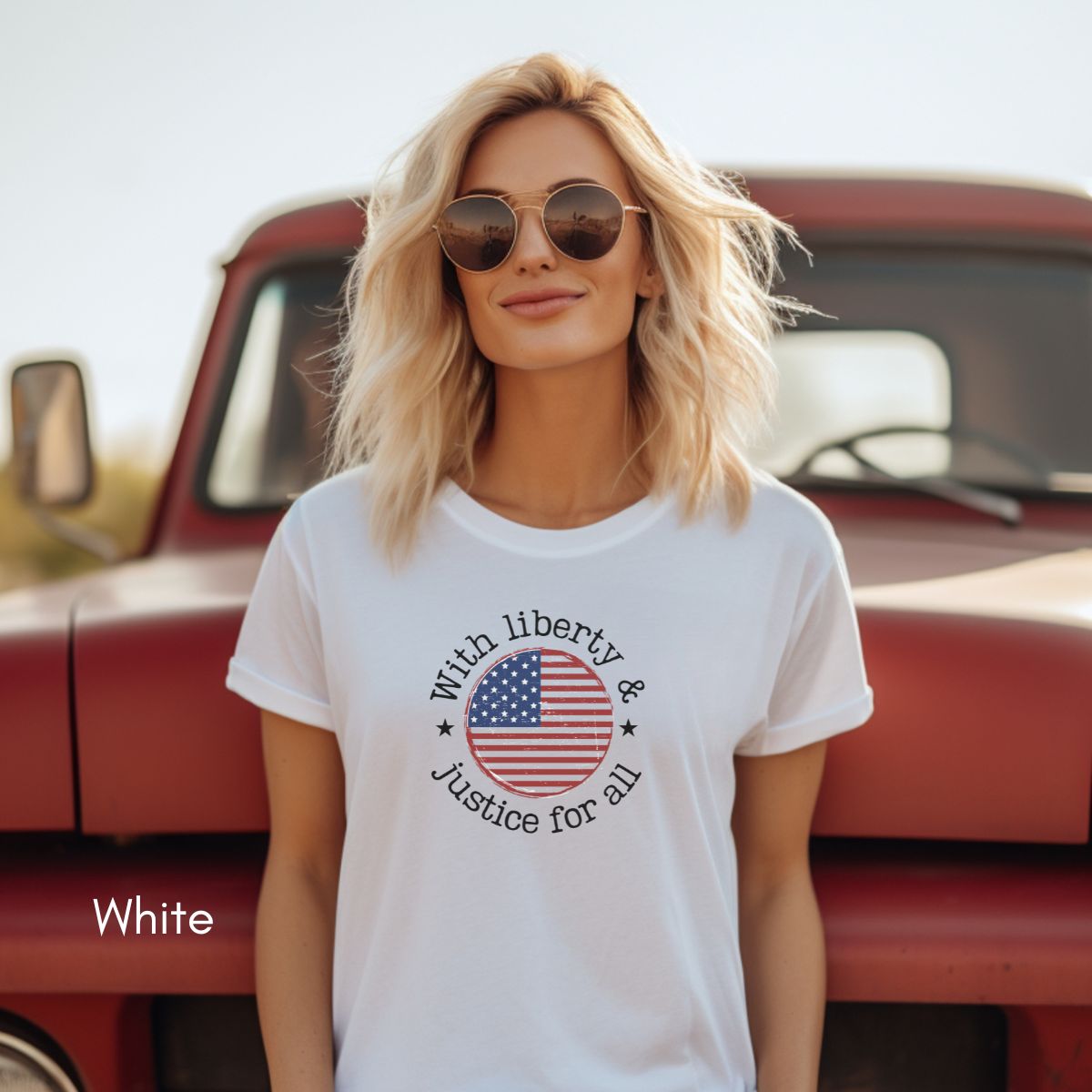 With Liberty & Justice for All Pledge of Allegiance Unisex Jersey T-shirt
