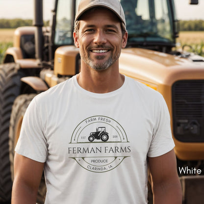 Custom Farm Tractor Unisex Jersey Light Weight T-shirt