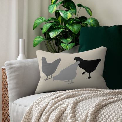 Chicken Flock Pillow - Lumbar Pillow