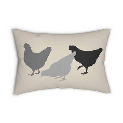 Chicken Flock Pillow - Lumbar Pillow